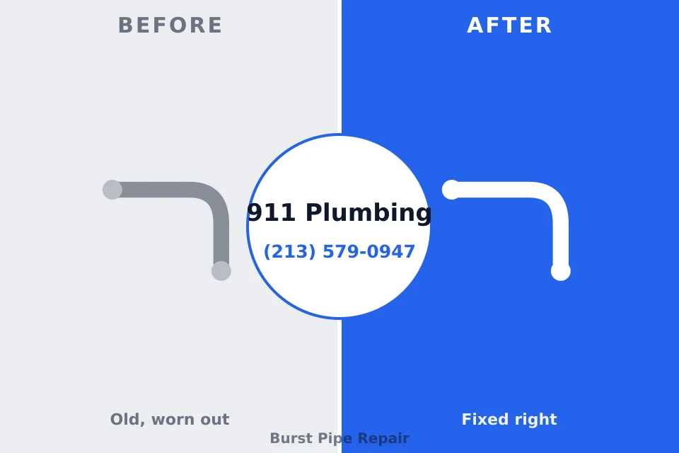 Before and after: plumbing repair Pleasureville, PA
